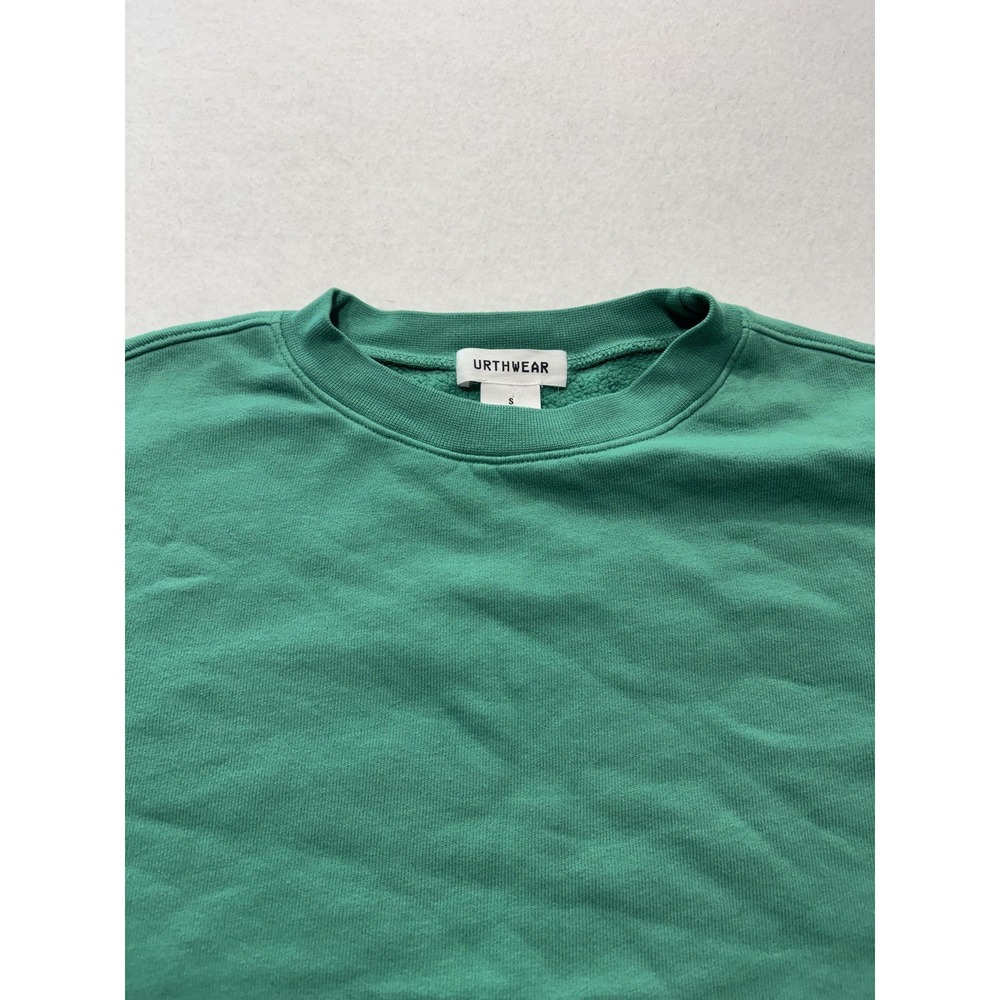 URTHWEAR Sweatshirt Womens Small Green Organic Cotton Cropped Fleece Pullover - Picture 2 of 11